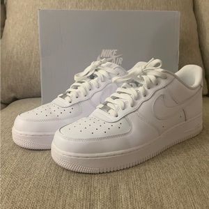 NIKE AIR FORCE 1, white, men, size 11.5